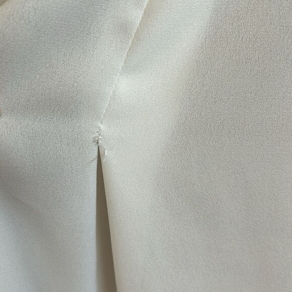 Zara Combination Textured Tweed Trim Chiffon Button Down Shirt in White size S - Picture 15 of 16